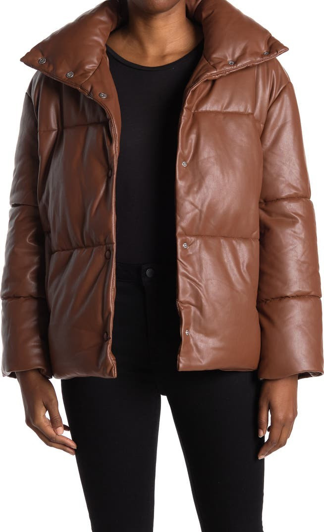 Oversize Faux Leather Puffer Jacket | Nordstromrack | Nordstrom Rack