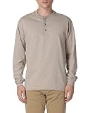 Hanes Men's Long-Sleeve Beefy Henley T-Shirt - Medium - Pebblestone Heather | Amazon (US)