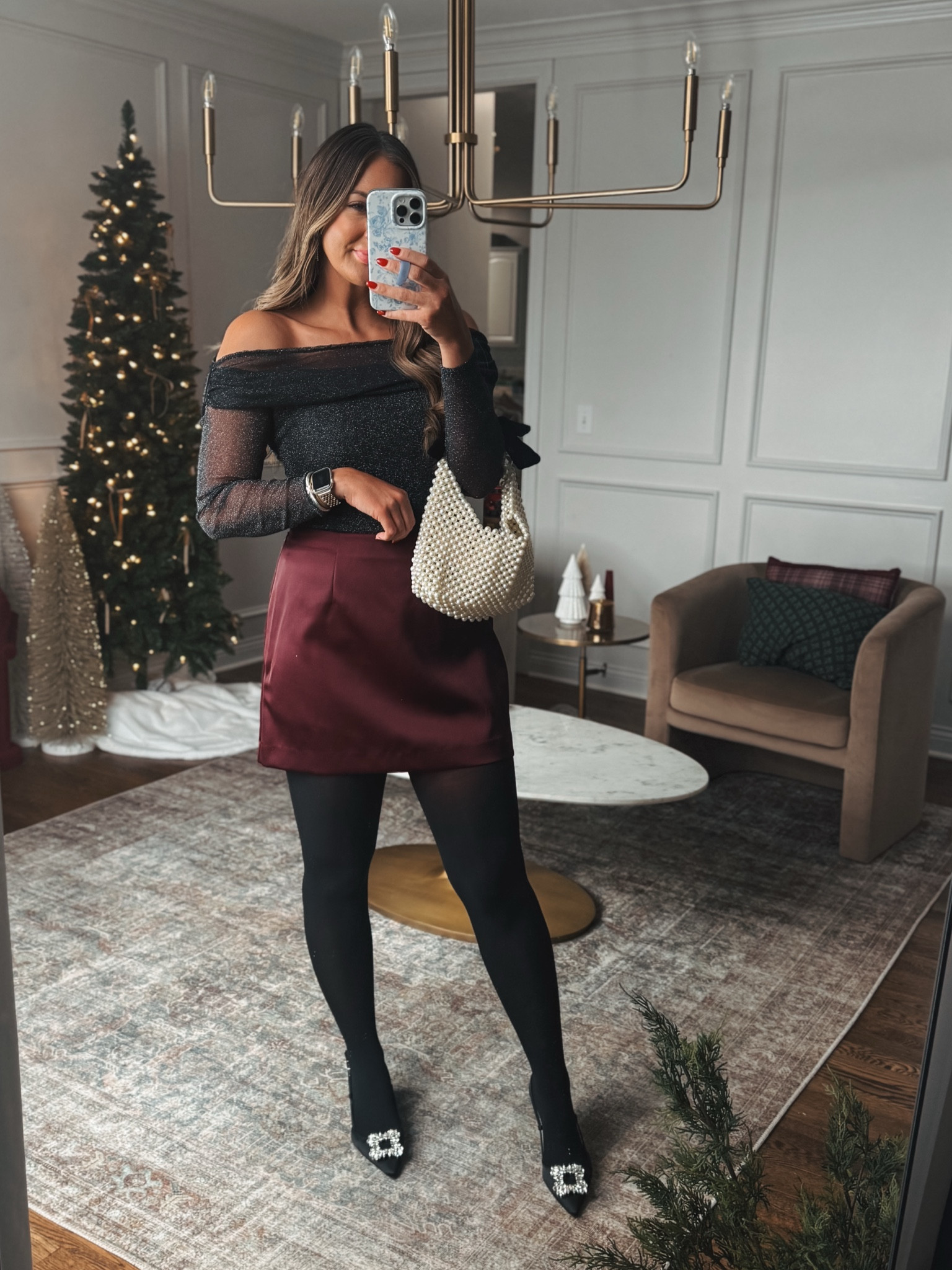 Holiday outfit idea the cutest satin like mini skirt from target and off shoulder sparkle bodysuit from
Abercrombie! Fit is true to size in both! 

#LTKFindsUnder50 #LTKStyleTip #LTKHoliday