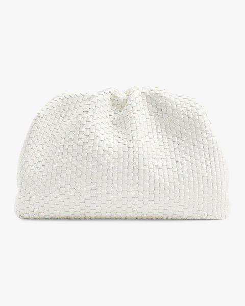 White Faux Leather Woven Crossbody | Express