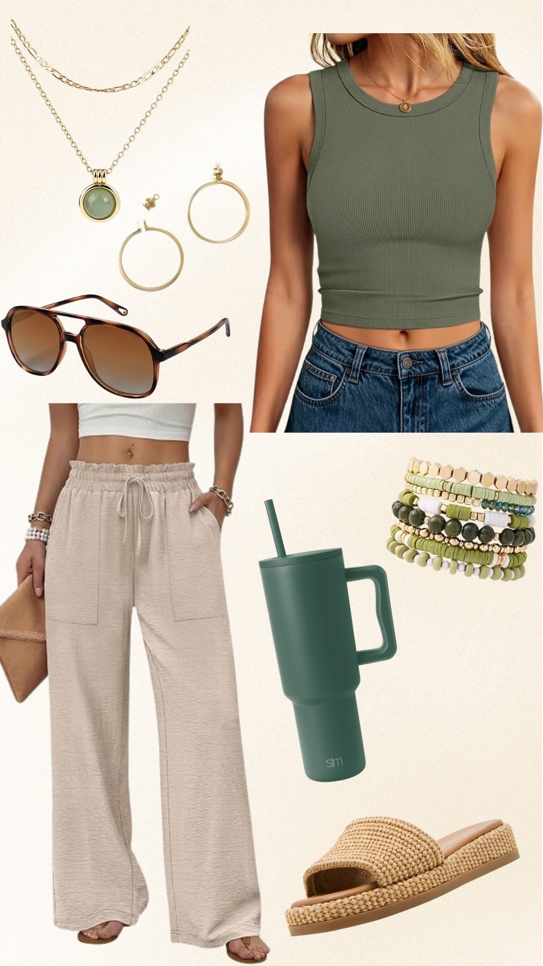 Effortless Sage Green & Beige Outfit

#LTKootd