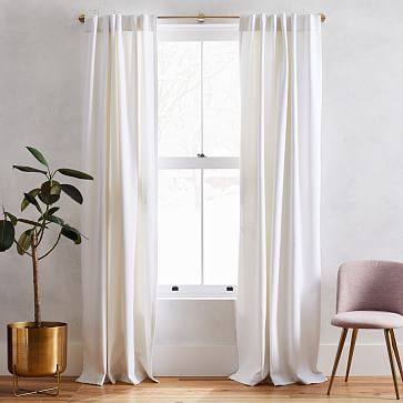 Washed Cotton Canvas Curtains (Set of 2) - White | West Elm (US)