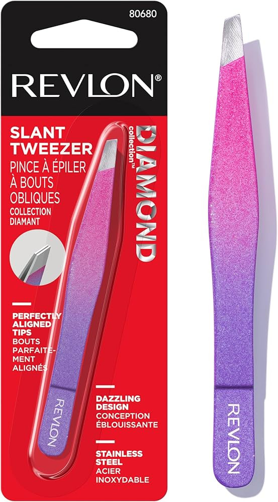 Revlon Diamond Collection Slanted Tip Tweezers, Ultra-Sharp for Precision Eyebrow Shaping and Fac... | Amazon (US)