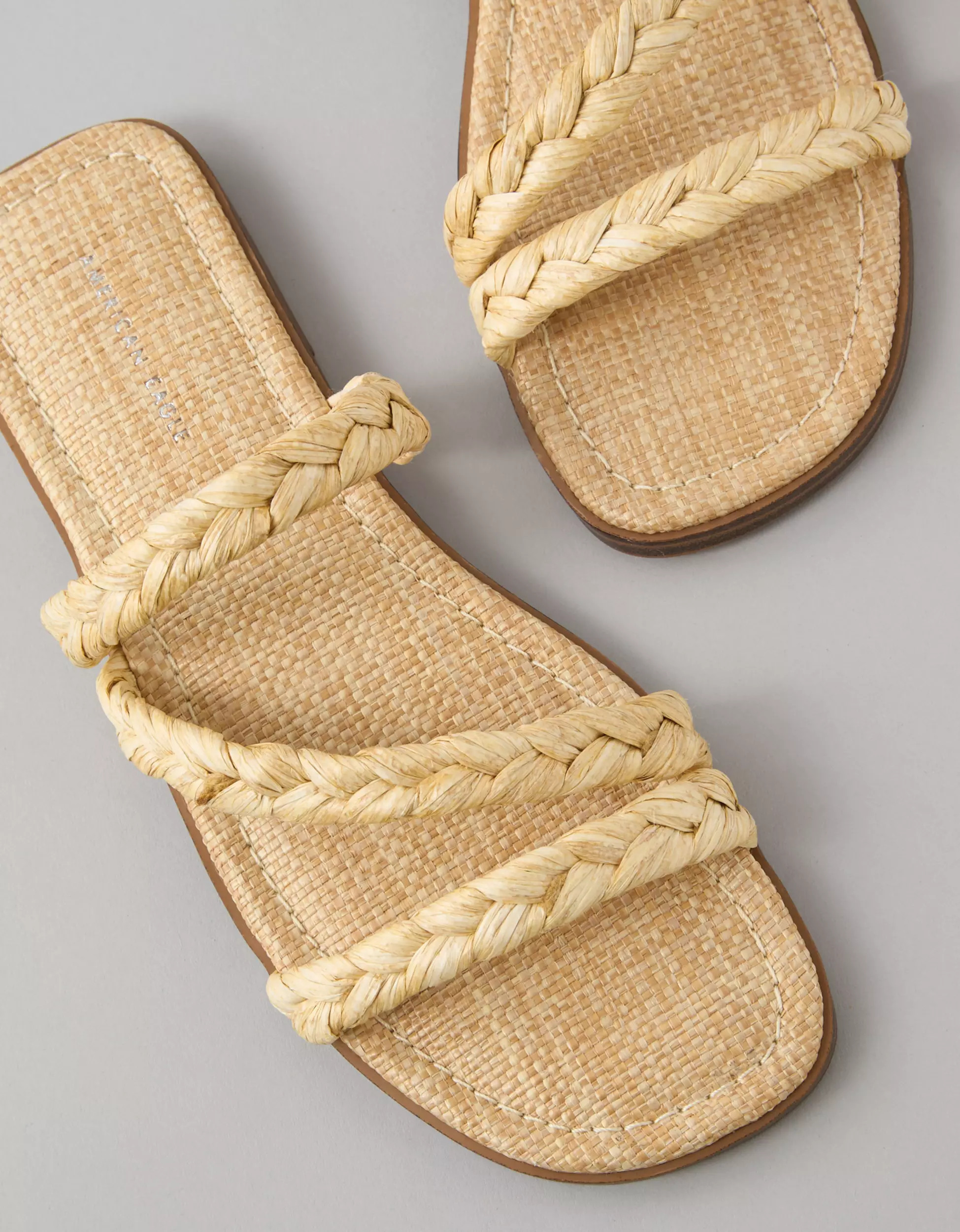 AE Raffia Braided Slide Sandal | American Eagle Outfitters (US & CA)