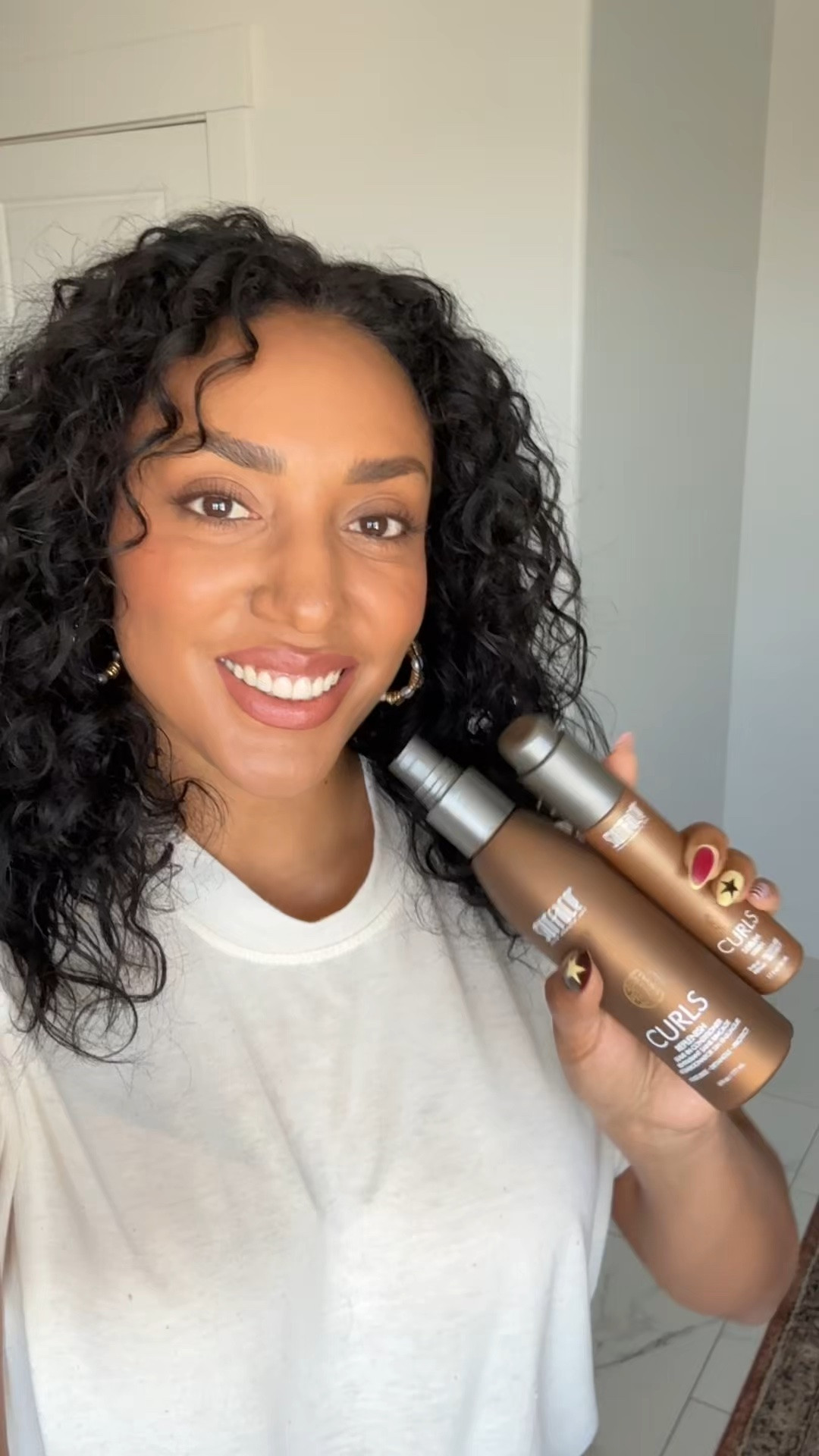 Don’t overcomplicate it curly gals!💁🏽‍♀️Just spray a little  @surfacehairhealth Curls Replenish leave in conditioner on your damp hair, let air dry while you finish your makeup & getting dressed, then finish with their Curls Serum for the most hydrated, bouncy hair! The perfect curly hair day is possible with #surfacehair 🩵

#surfacepartnership #surfacehairhealth #lovemysurfacehair

#LTKBeauty