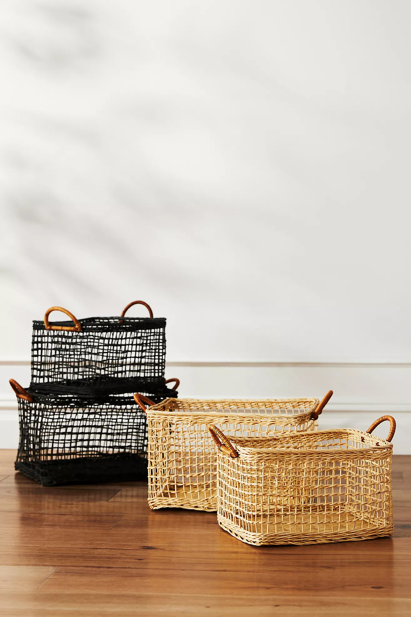 Rattan Cabouche Baskets, Set of 2 | Anthropologie (US)