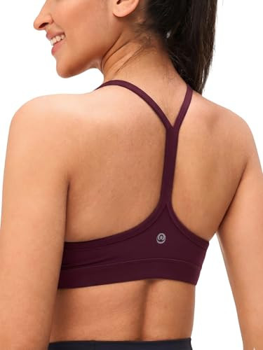 Omwilddo Y Back Sports Bra Strappy Padded U Neck Burgundy S | Amazon (US)