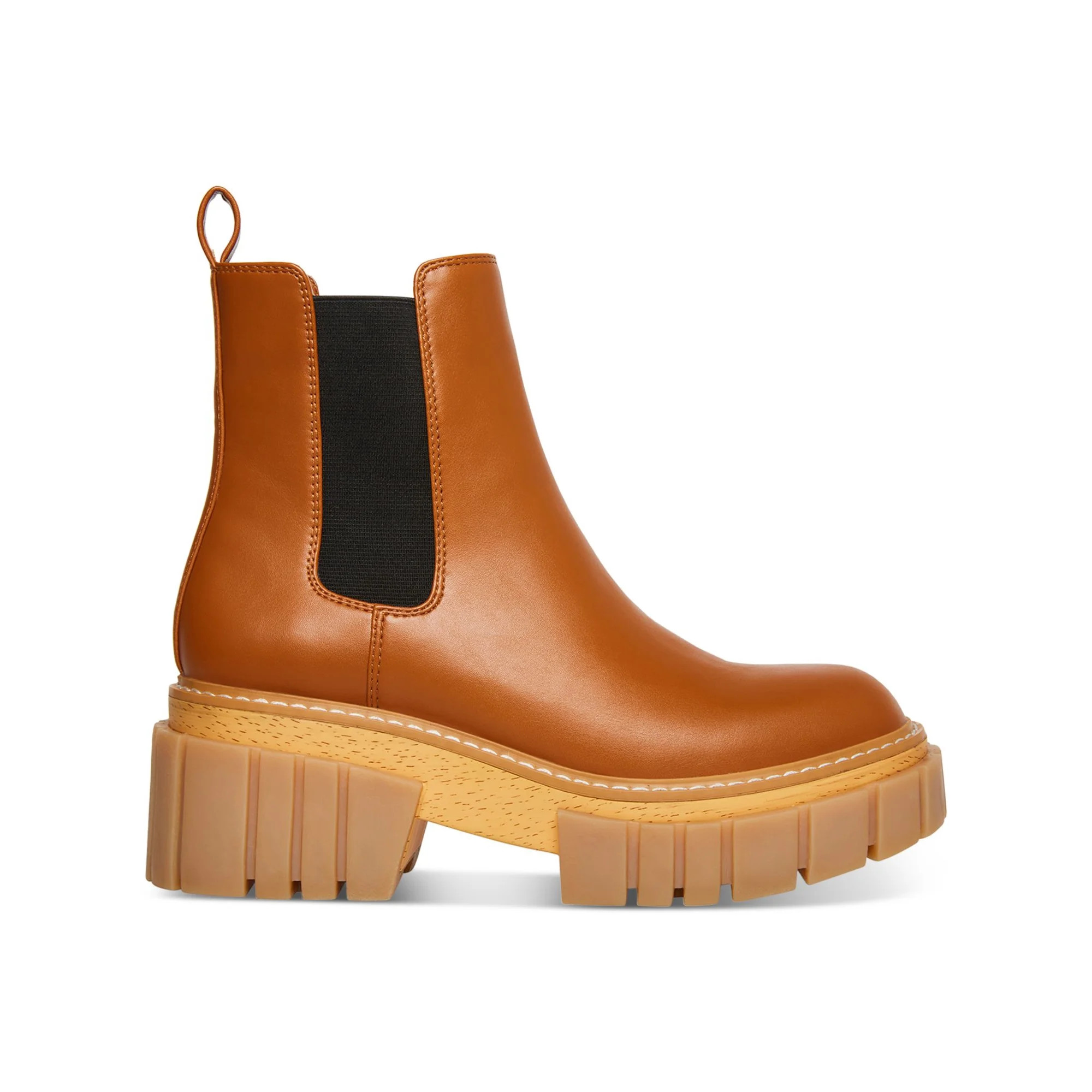 MADDEN GIRL Womens Cognac Brown 1-1/2" Platform Gored Sides Lug Sole Cushioned Pheobee Round Toe ... | Walmart (US)