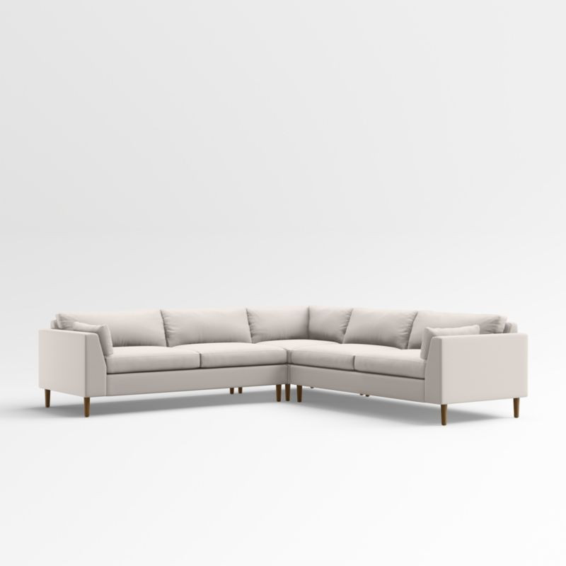Avondale Wood Leg 3-Piece Sectional Sofa + Reviews | Crate & Barrel | Crate & Barrel