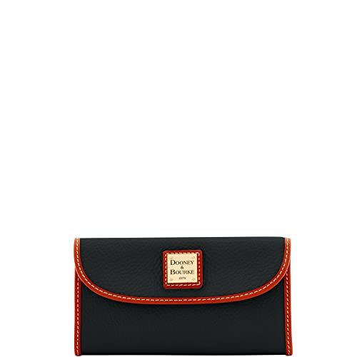 Dooney & Bourke Women's Continental Clutch in Pebble Grain Leather, Trifold Wallet with Multiple Card Holder, Black | Amazon (US)
