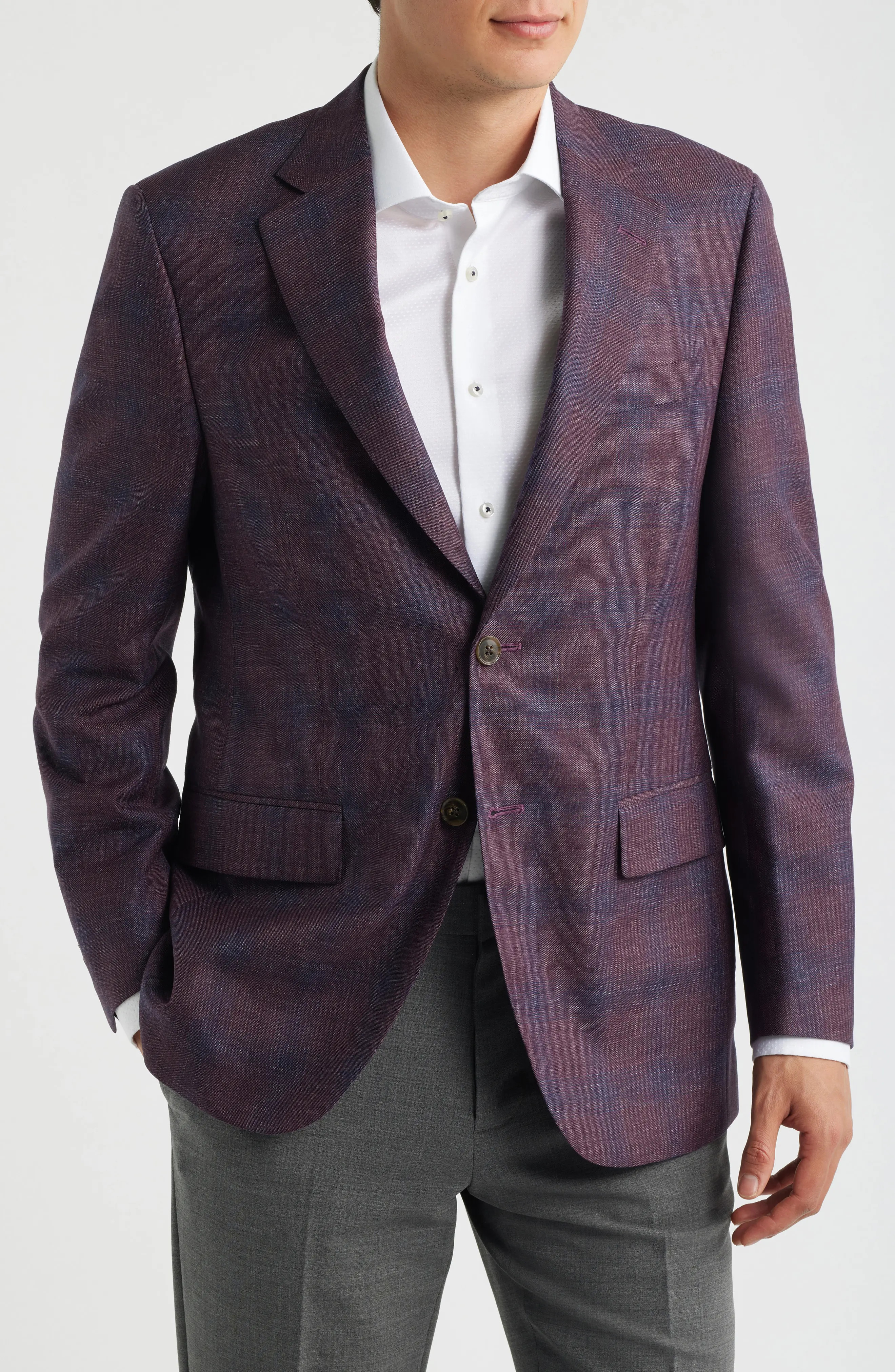 Flynn Classic Fit Dark Red Plaid Wool Sport Coat (Men) | Nordstrom | Nordstrom