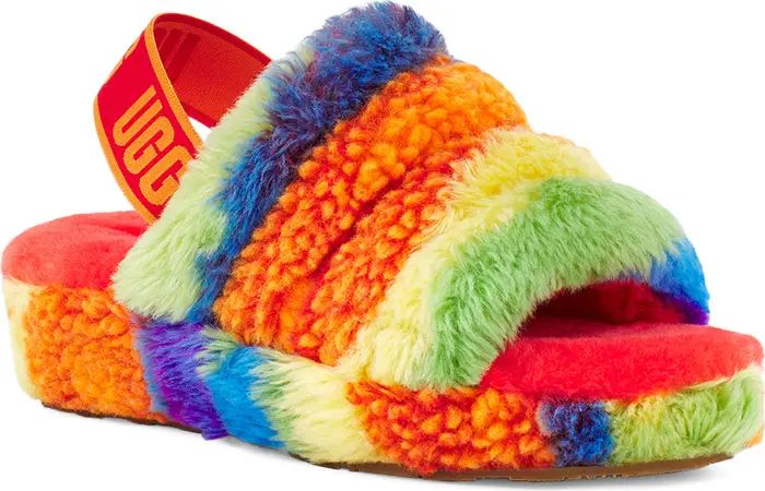 UGG® Pride Fluff Yeah Faux Fur Slingback Sandal | Nordstrom | Nordstrom