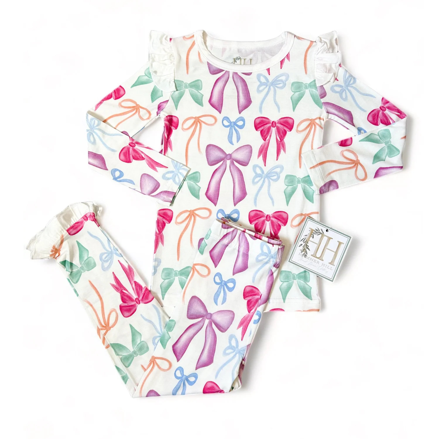 Girls Put a Bow On It Ruffle Loungewear Set | Hamner Hill