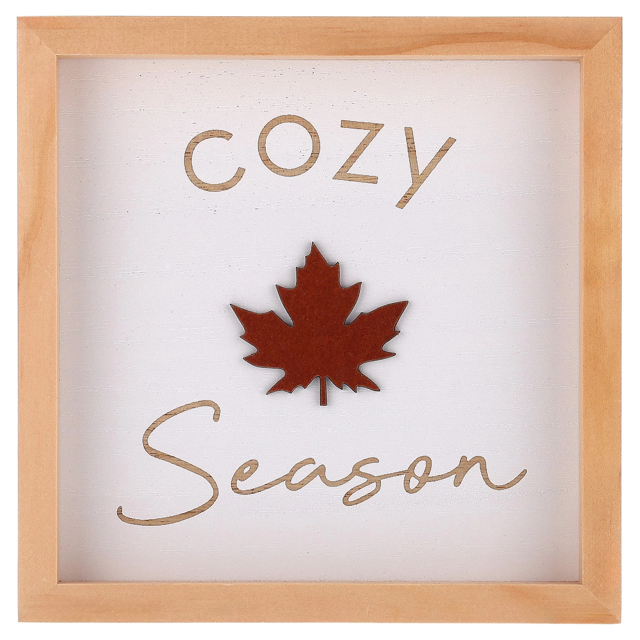 Cozy Season Framed Wood Tabletop Sign, Brown and White, 6" x 6", Fall by Way To Celebrate - Walmart.com | Walmart (US)