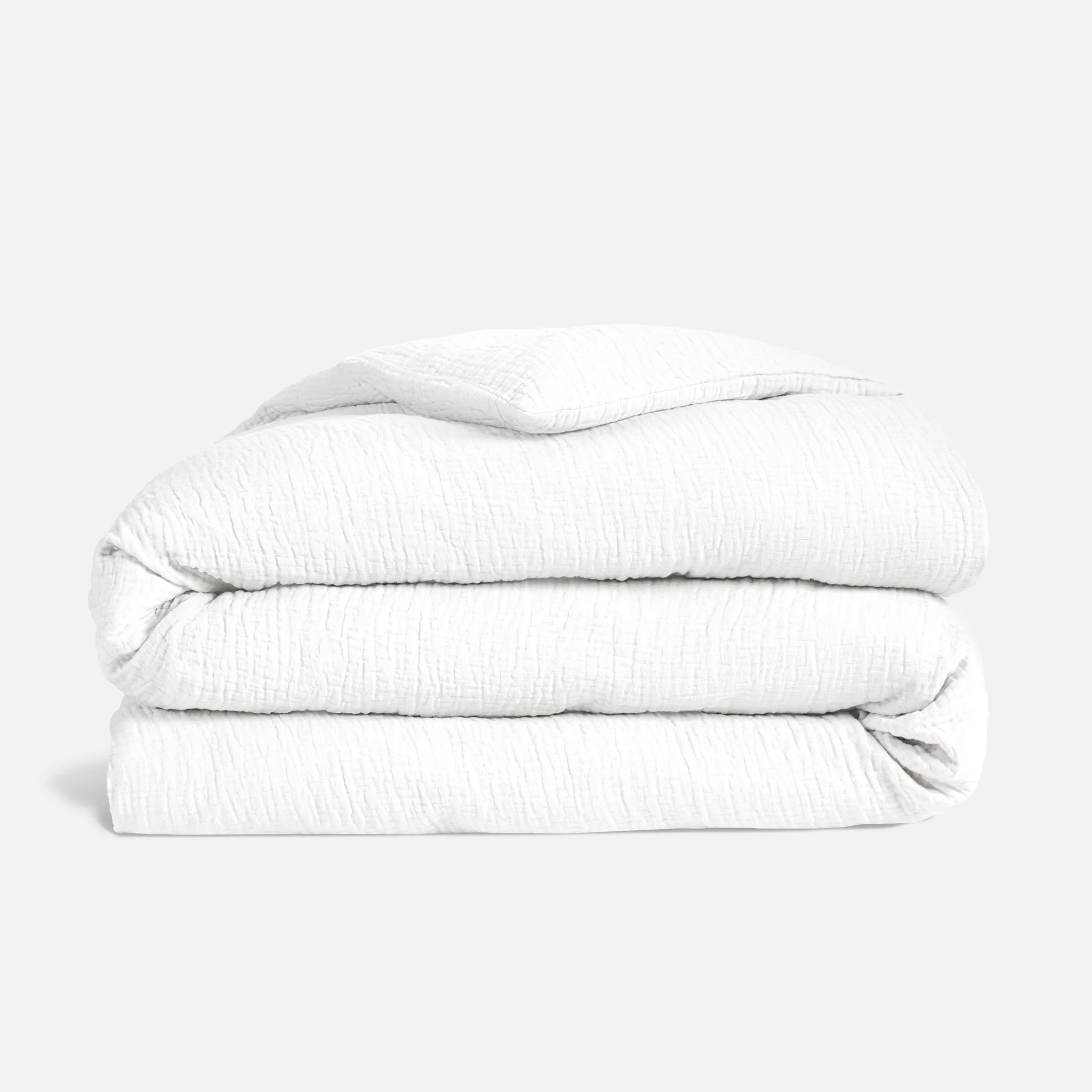 Brooklinen Breezeweave Crinkle Cotton Duvet Cover size Full/Queen in White | Brooklinen
