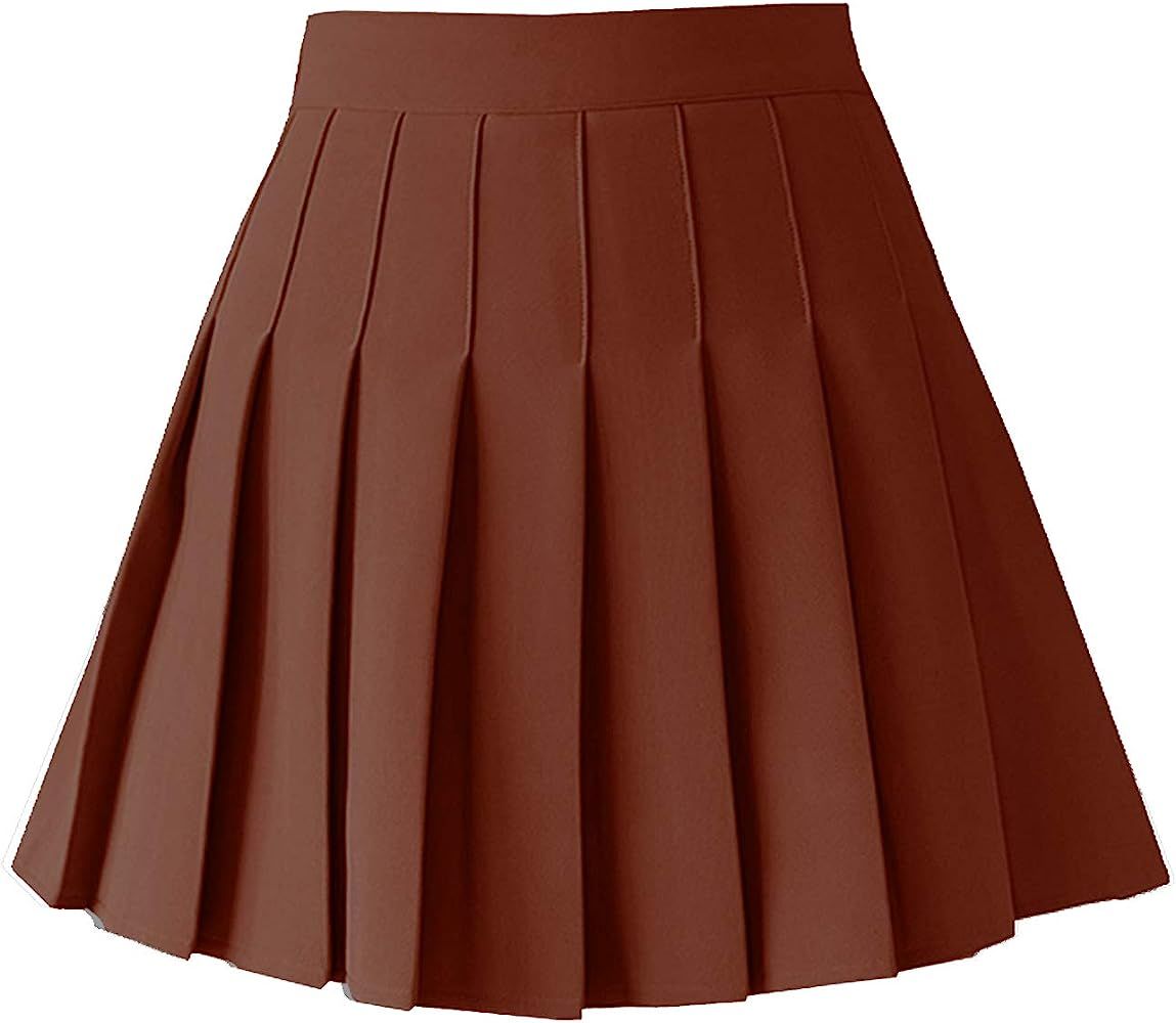 TONCHENGSD Women's High Waist Pleated Mini Skirt Skater Tennis Skirt | Amazon (US)