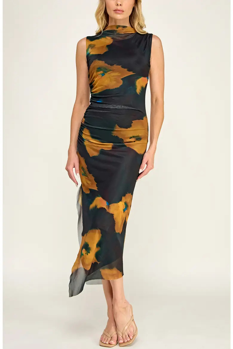 Floral Shirred Mesh Dress (Women) | Nordstrom | Nordstrom