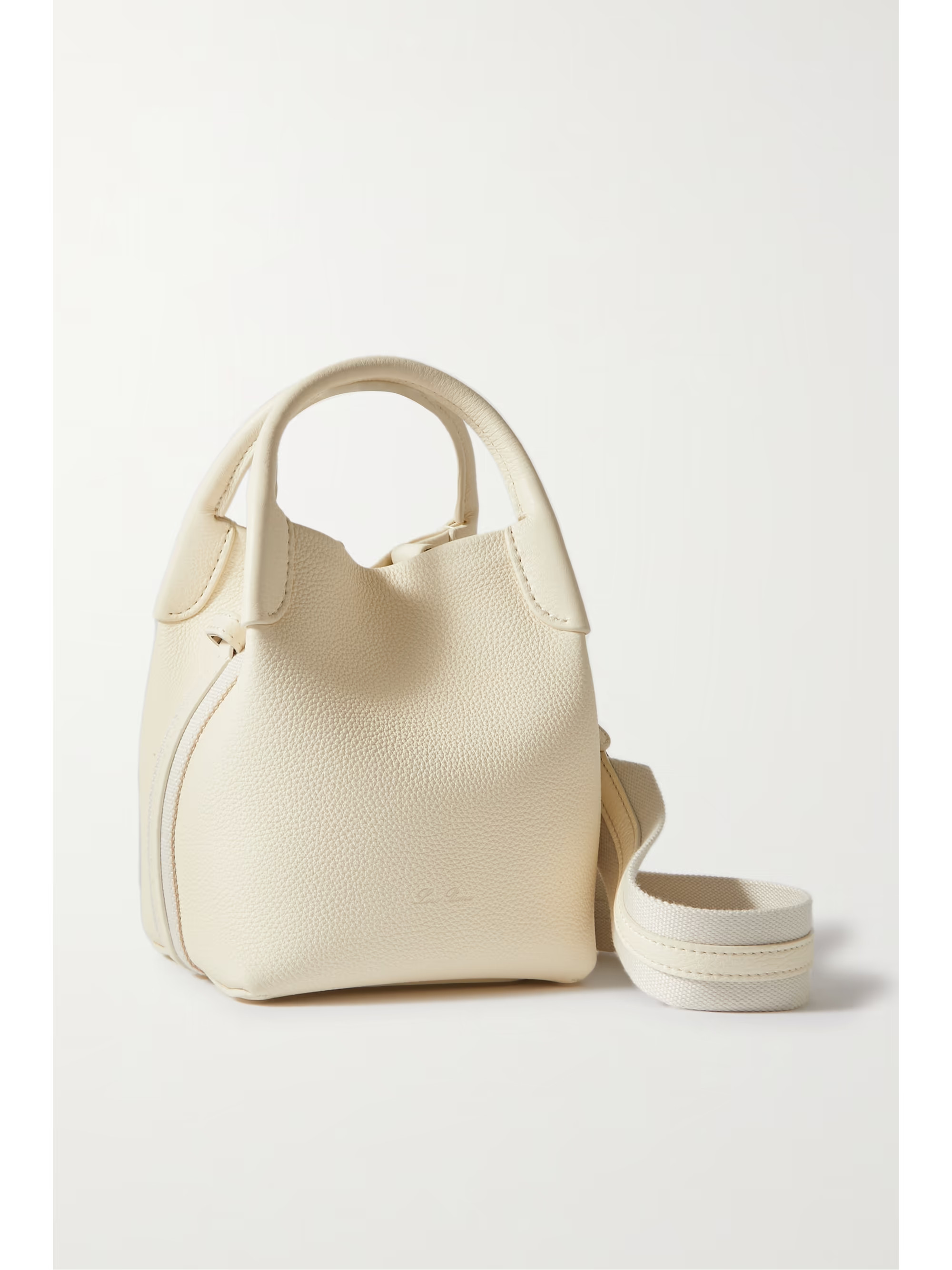Bale canvas-trimmed textured-leather shoulder bag | NET-A-PORTER (US)