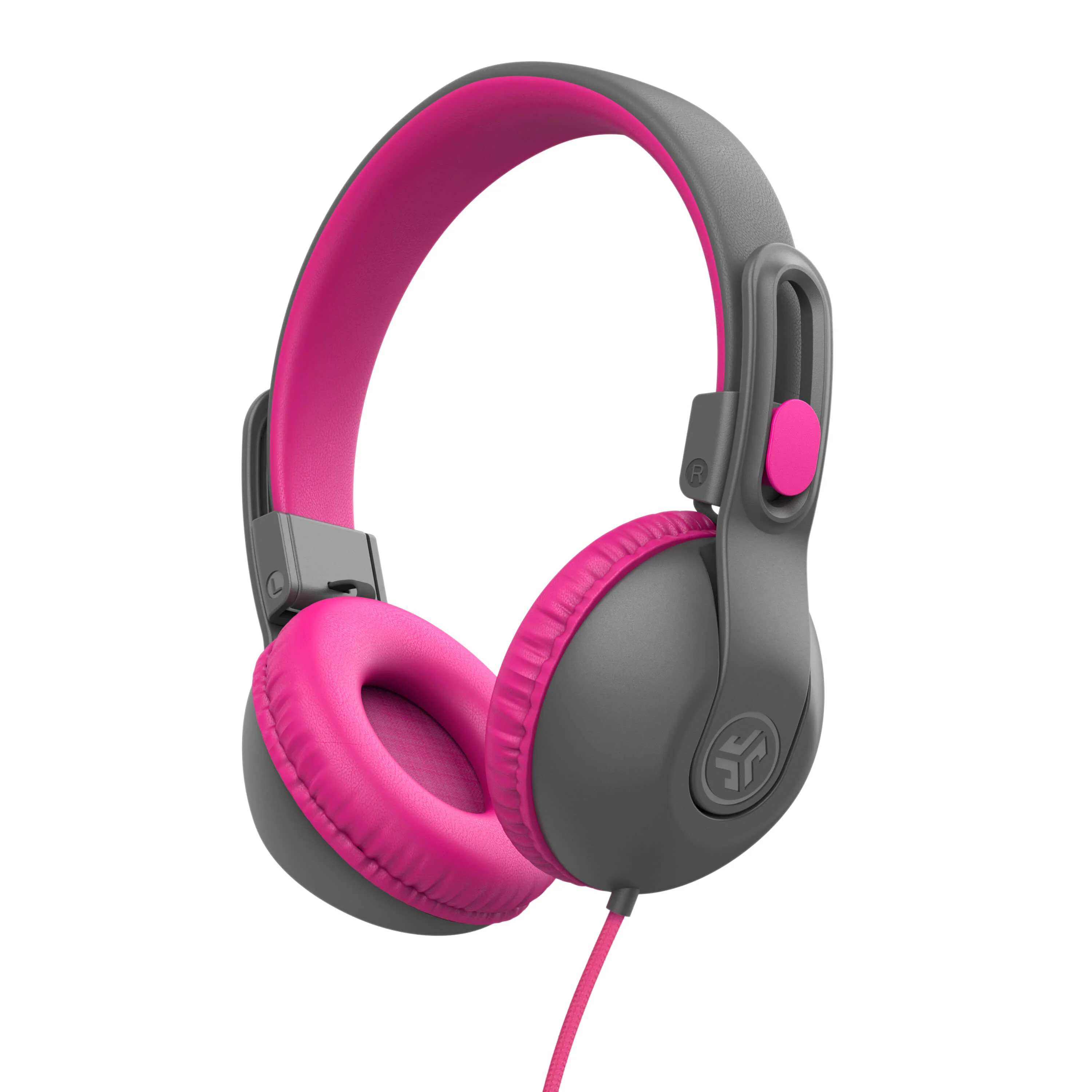 JLab JBuddies Studio 2 On-Ear Kids Wired Headphones Pink/Gray | JLab