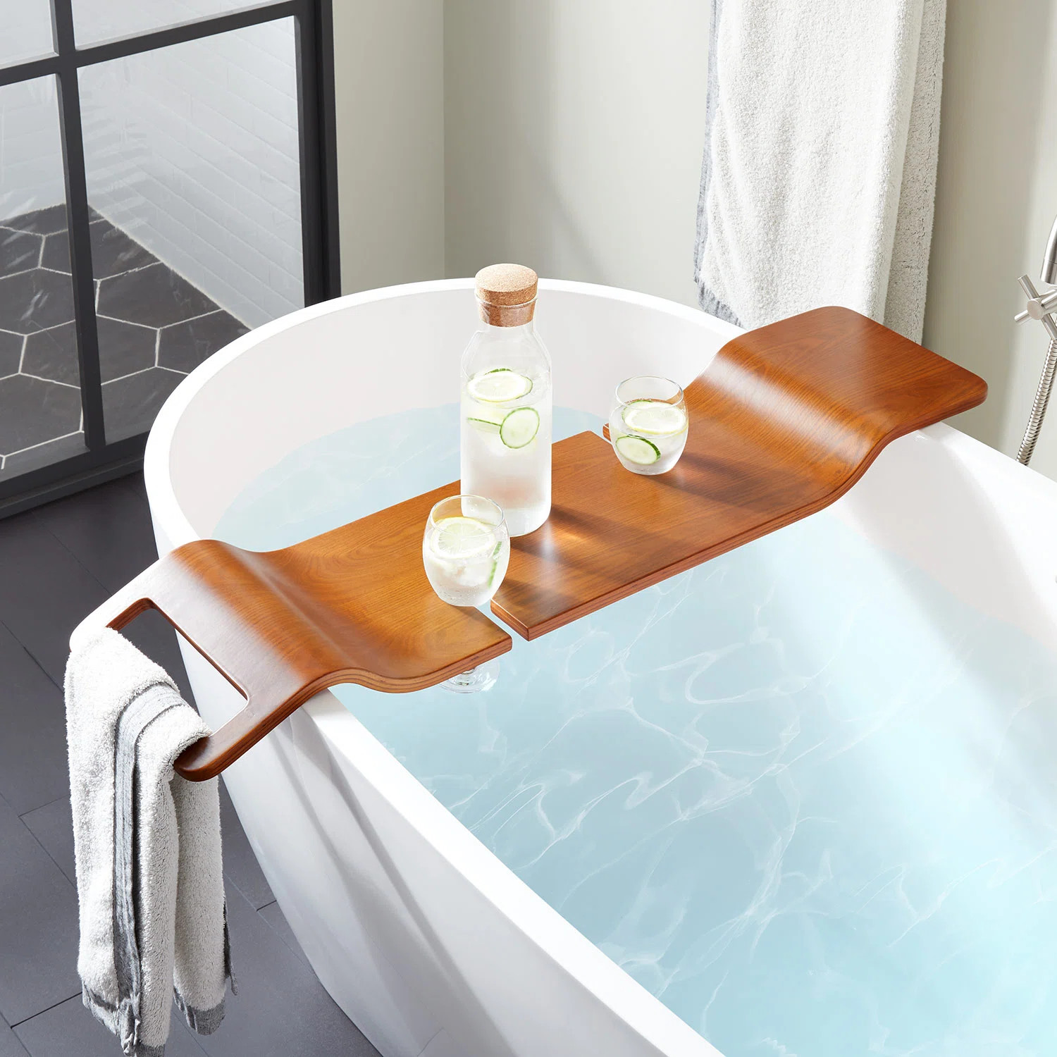 Signature Hardware Orsen Freestanding Bath Caddy & Reviews | Wayfair | Wayfair North America