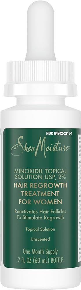 SheaMoisture Hair Regrowth Treatment for Women Minoxidil Topical Solution UPS, 2% to Stimulate Hair Regrowth Unscented 2 oz | Amazon (US)