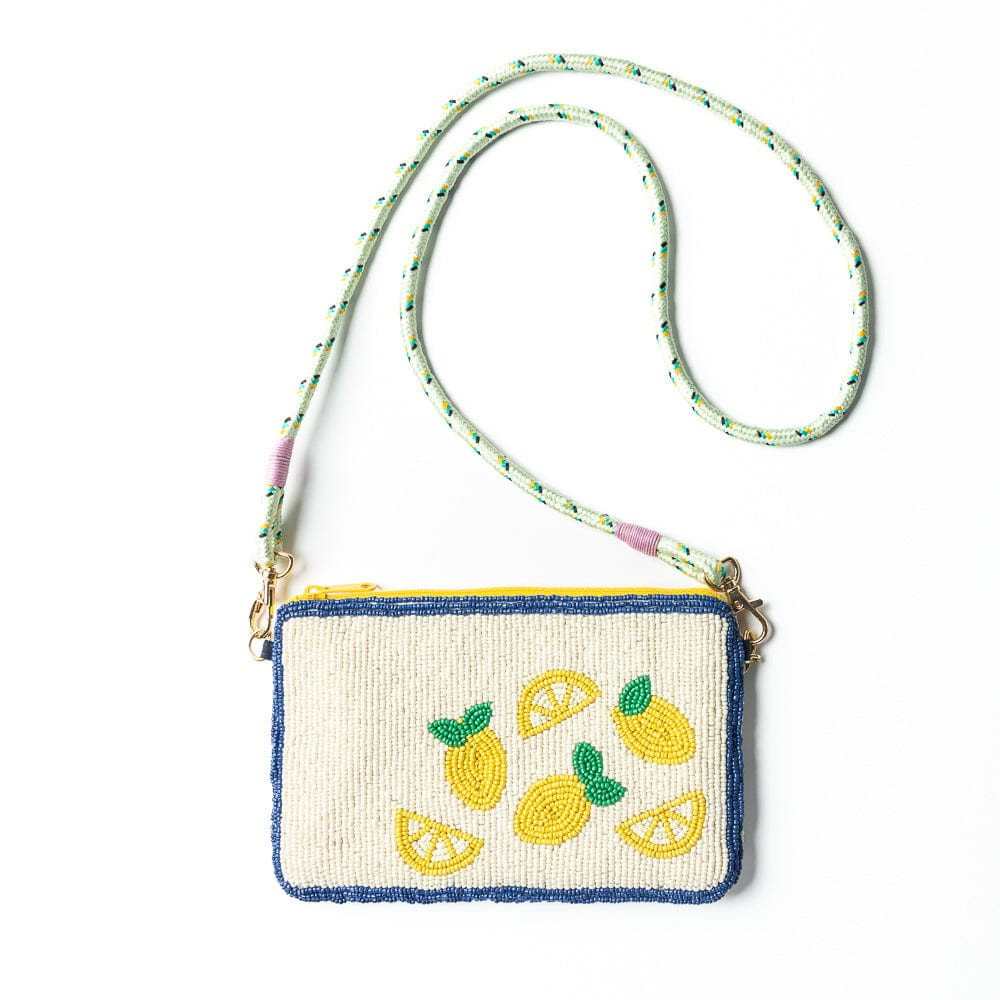Leila Lemons Seed Bead Clutch With Strap | INK+ALLOY