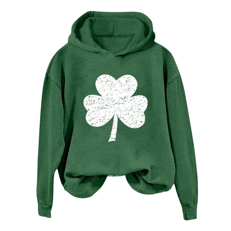 xixinqiwan Women's Clover Shenanigans Hoodie,Women Shamrock Long Sleeve Irish Festival Holiday Te... | Walmart (US)