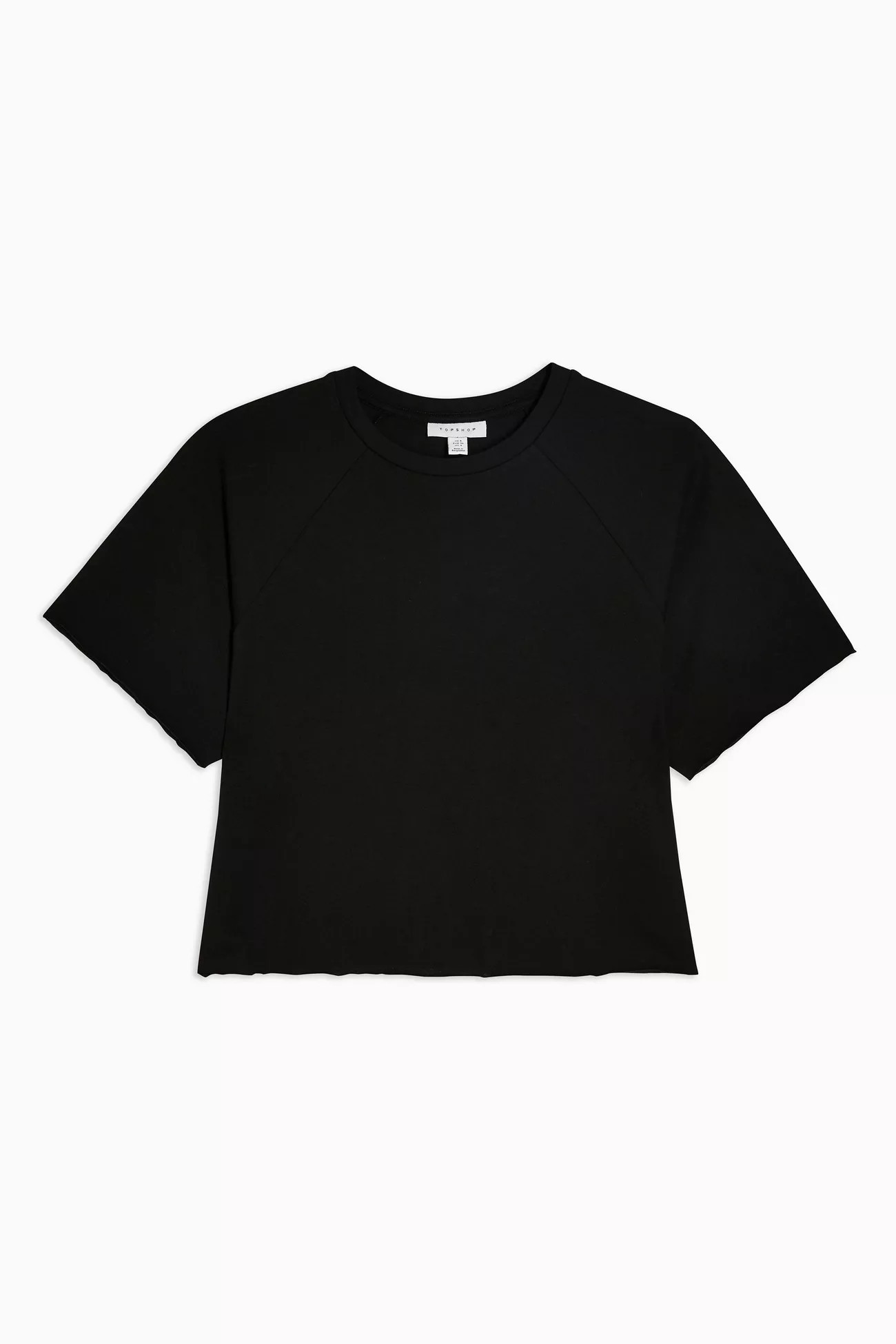 Black Raglan Crop T-Shirt | Topshop US