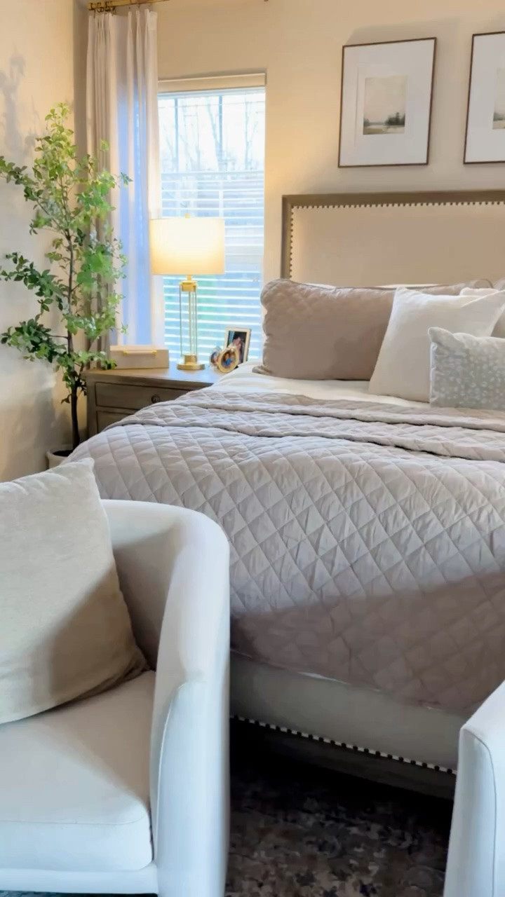 Linked similar chairs and similar plants! Bedding is the exact same and lamps are from Costco. I can’t link them but you can purchase them!

#LTKHome #LTKgrwm #LTKdayinmylife