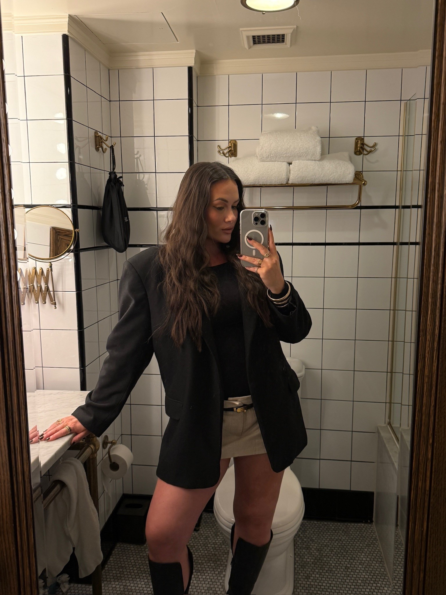 Favorite fall outfit combo: black blazer + mini skirt + knee high boots 

Skirt is under $60 from revolve 

#LTKFindsUnder100 #LTKSeasonal #LTKStyleTip