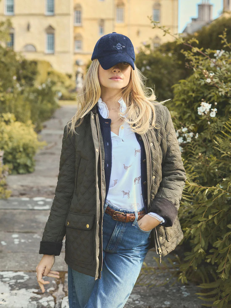 Buy Joules Beatrix Khaki Green Showerproof Diamond Quilted Coat from Next USA | Next US