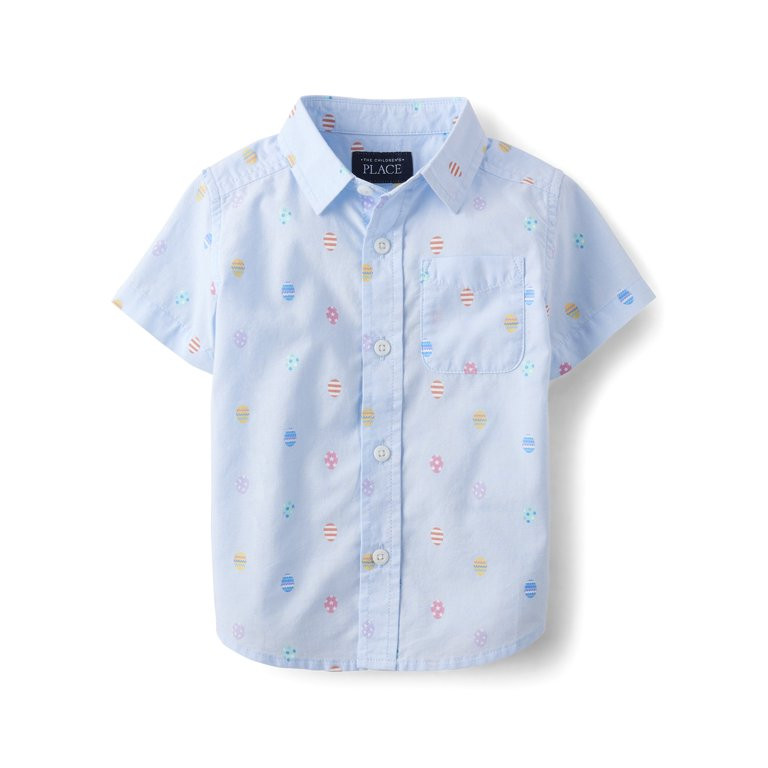 The Children's Place Toddler Boy's Short Sleeve Button Up Woven Shirt, Sizes 2T-5T | Walmart (US)