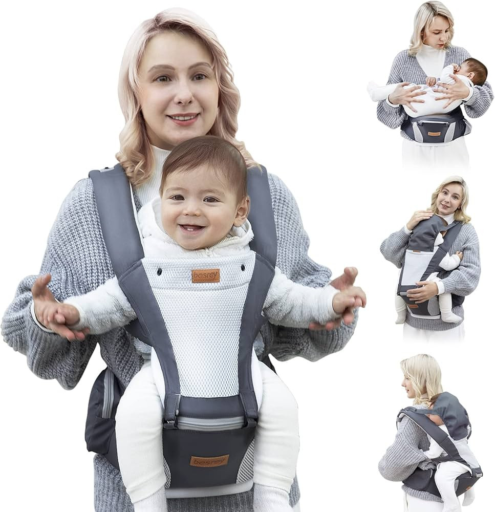 besrey Baby Carrier Front Facing Holder, Hip Seat for Walk, Men Carrier Face in Out Ward,Newborn ... | Amazon (US)