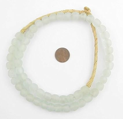 African Recycled Glass Beads - Full Strand Eco-Friendly Fair Trade Sea Glass Beads from Ghana Han... | Amazon (US)