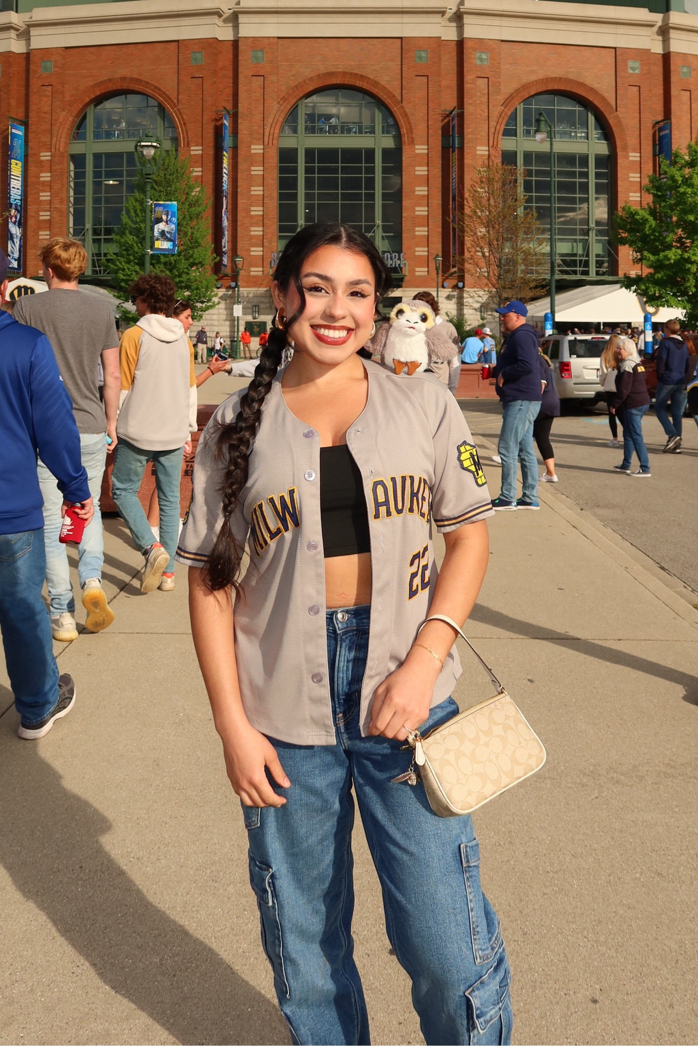 fit check ⚾️ accessorized with my favorite little nolita 19 coach purse! first all my essentials, phone, mini wallet, lipgloss, & other little items! 

#LTKVideo #LTKStyleTip #LTKBeauty