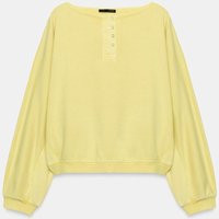 Zara - Washed-Effect Color-Block Sweatshirt - Pistachio - L - Woman | Zara US