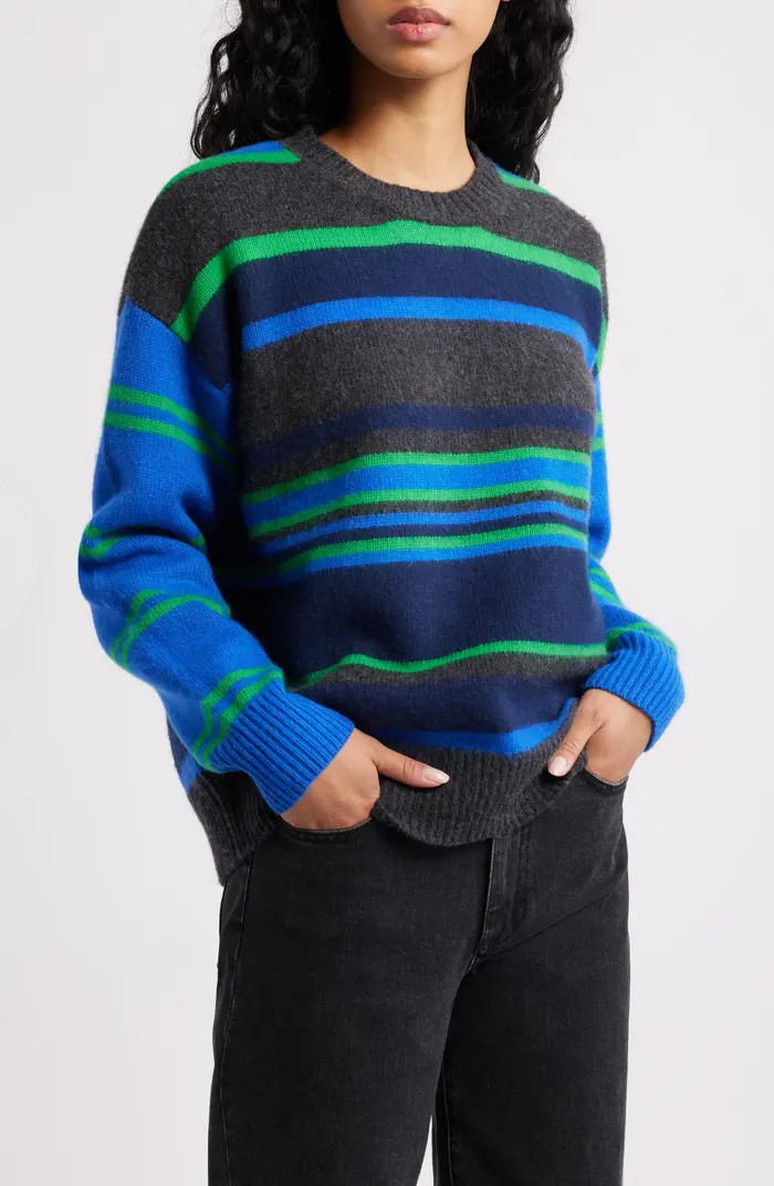 René Stripe Merino Wool Crewneck Sweater | Nordstrom