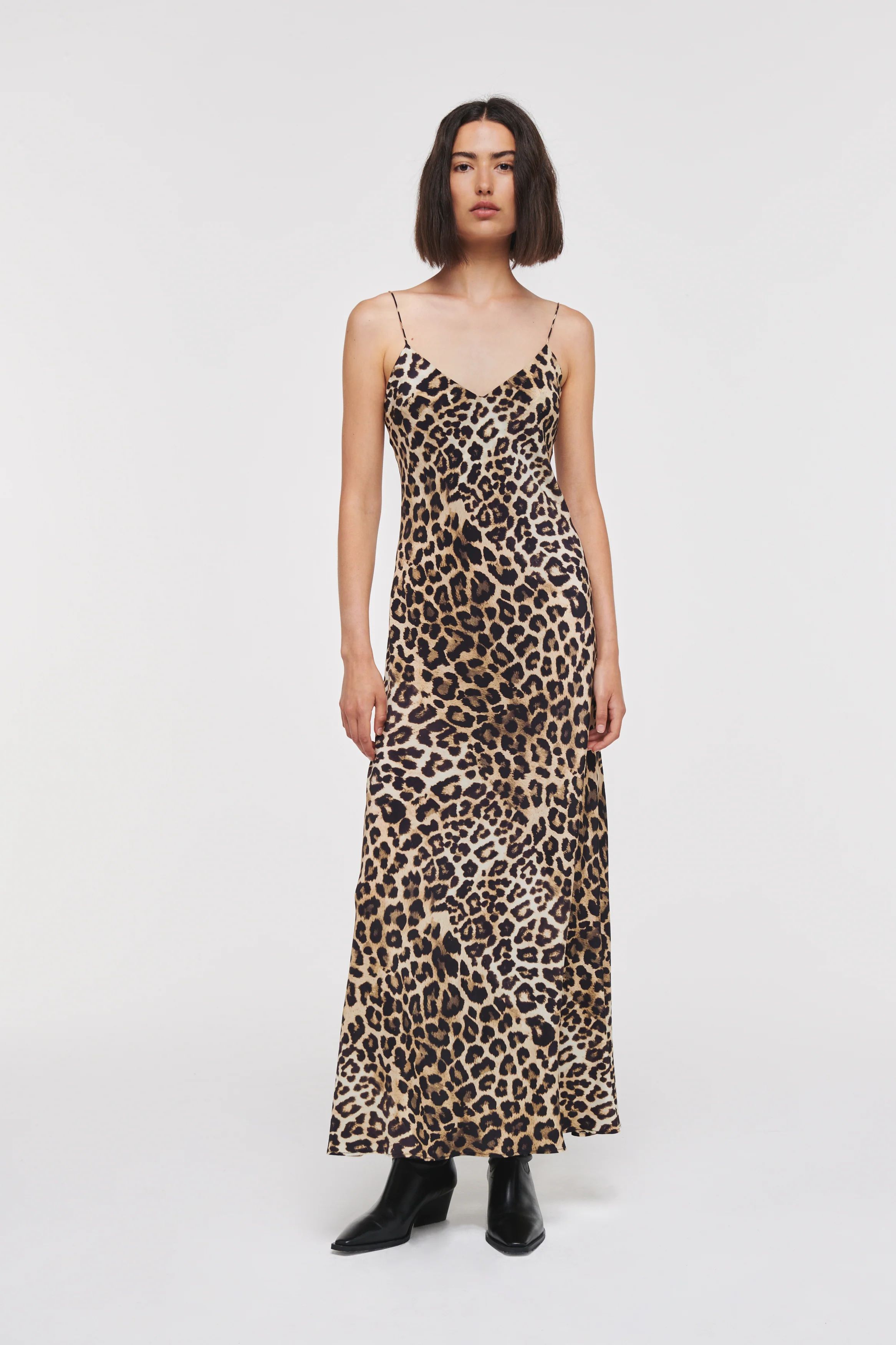 Kylie | V Neck Slip Dress in Leopard | ALIGNE | Aligne UK