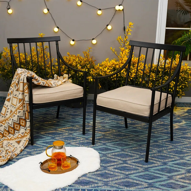 Mcgahan Patio Dining Armchair with Cushion | Wayfair North America