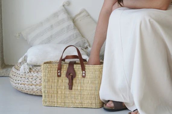 Straw bag, straw reed handbag, beach bag, holidays bag, market bag, spring bag, panier de paille,... | Etsy (US)