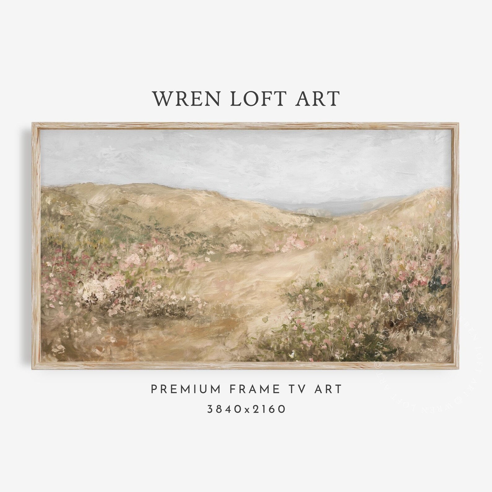 Vintage Style Spring Landscape Frame Tv Art, Wildflower Field Oil Painting, Antique Style Warm To... | Etsy (US)