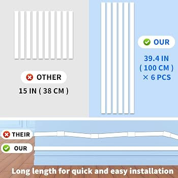 Extra-Long TV Cord Hider Cord Cover Wall, Cord Hider for Wall Mounted TV, 6X 39.4in TTL 236in, Co... | Amazon (US)