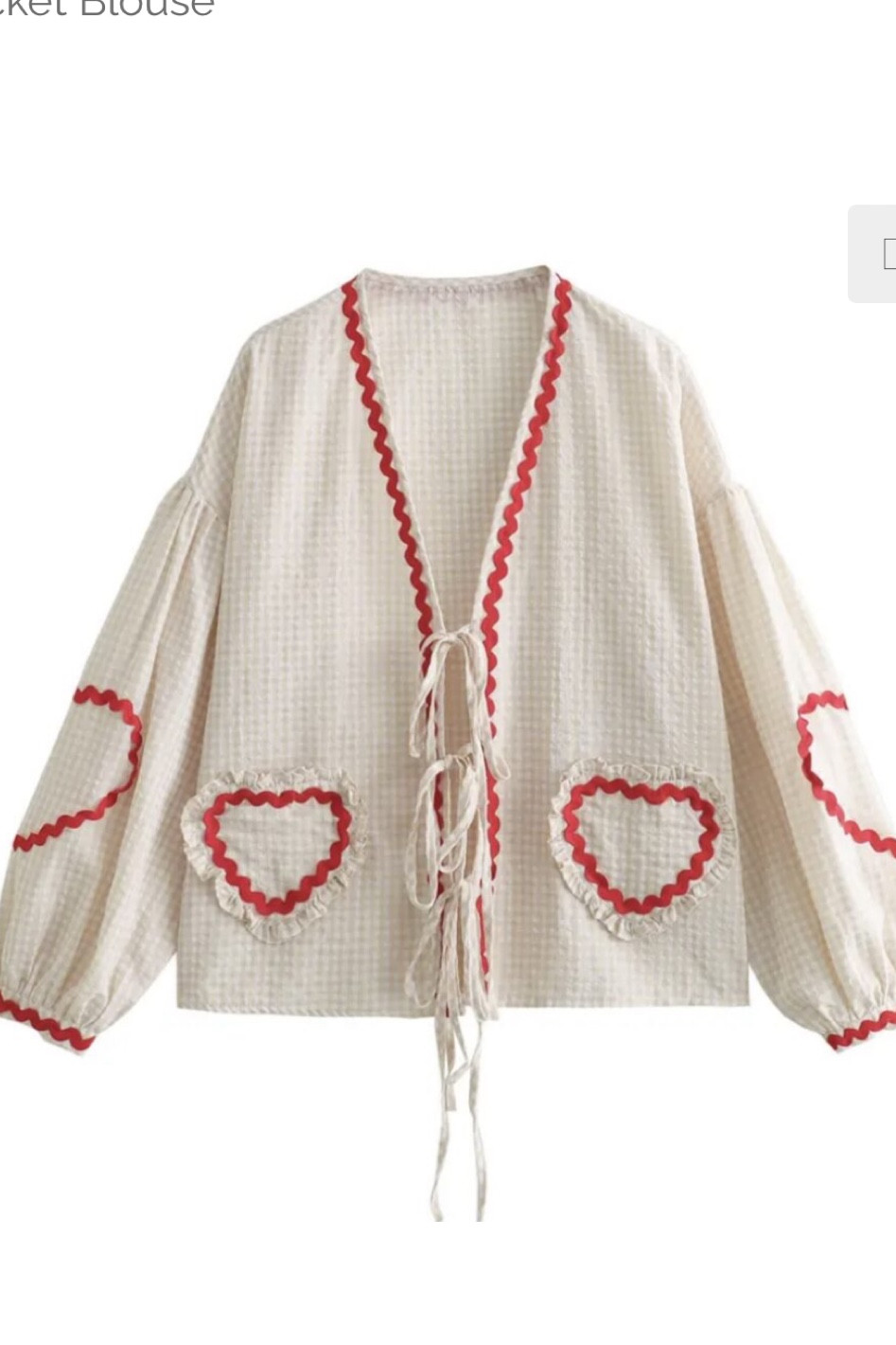 Gingham blouse, balloon sleeve, puffy sleeve, heart detail, cottage core top, bow detail, printed blouse 

#LTKstyletip #LTKautumn #LTKsummer