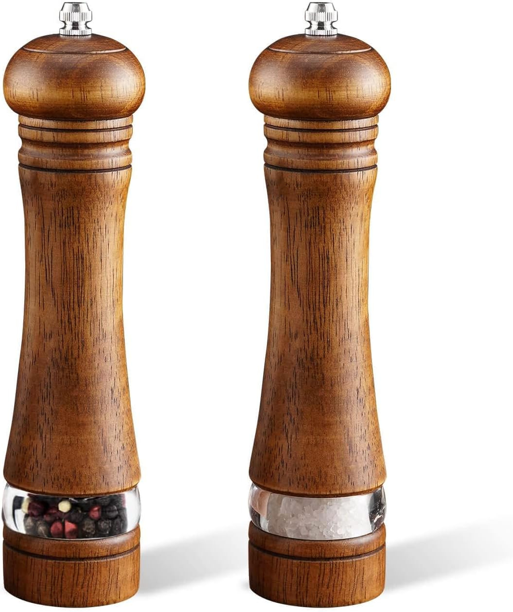 Wooden Salt and Pepper Grinder Set, 2-Piece Pepper Mill | Amazon (US)