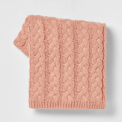 Solid Chunky Cable Knit Throw Blanket - Threshold™ | Target