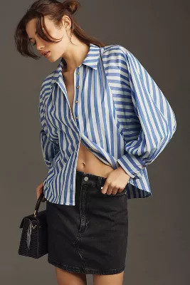 Pilcro Boyfriend Batwing Buttondown Blouse | Anthropologie (US)