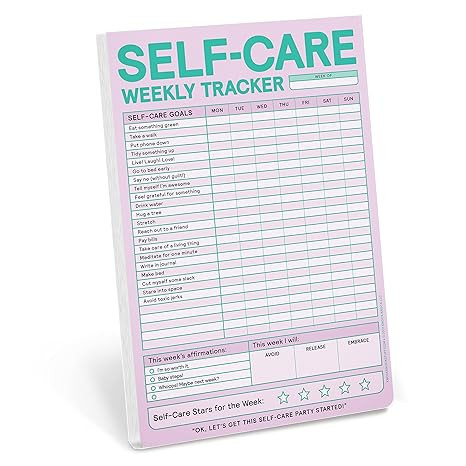 Knock Knock Self-Care Weekly Tracker Pad, Step-by-Step Self-Care Checklist Note Pad (Pastel Versi... | Amazon (US)