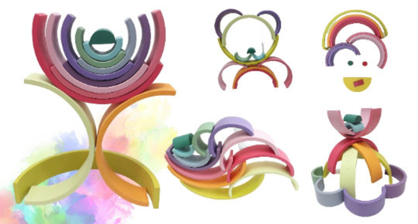 Large Wooden Stacker Rainbow, Pastel Colored Rainbow Wooden Toys, Preschool Montessori Toys, Educ... | Etsy (US)