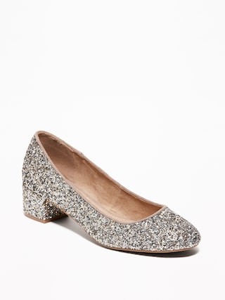 Glitter Block Heels for Women | Old Navy US