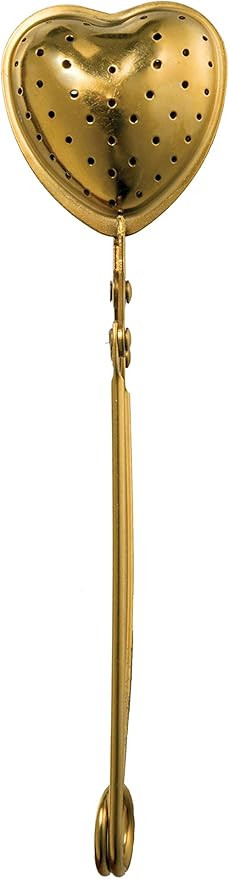 Creative Co-Op Stainless Steel Heart Shaped Loose Strainer Tea Leak, Gold | Amazon (US)